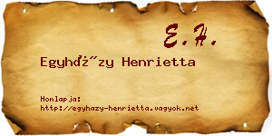 Egyházy Henrietta névjegykártya