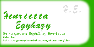 henrietta egyhazy business card